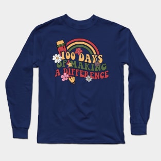 100 days of making a difference teacher Long Sleeve T-Shirt